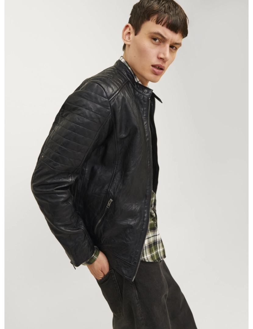 imagem de Jack & Jones Richard Leather Jacket Negro4