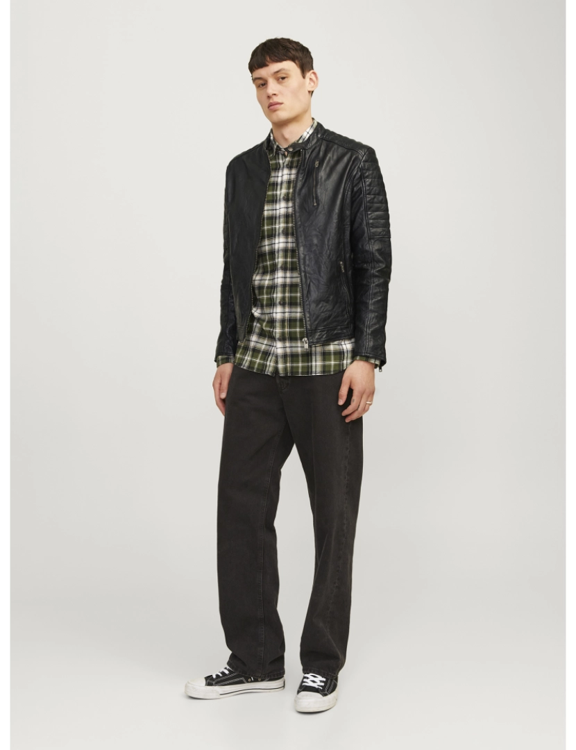 imagem de Jack & Jones Richard Leather Jacket Negro5