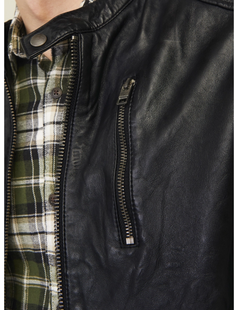 imagem de Jack & Jones Richard Leather Jacket Negro7