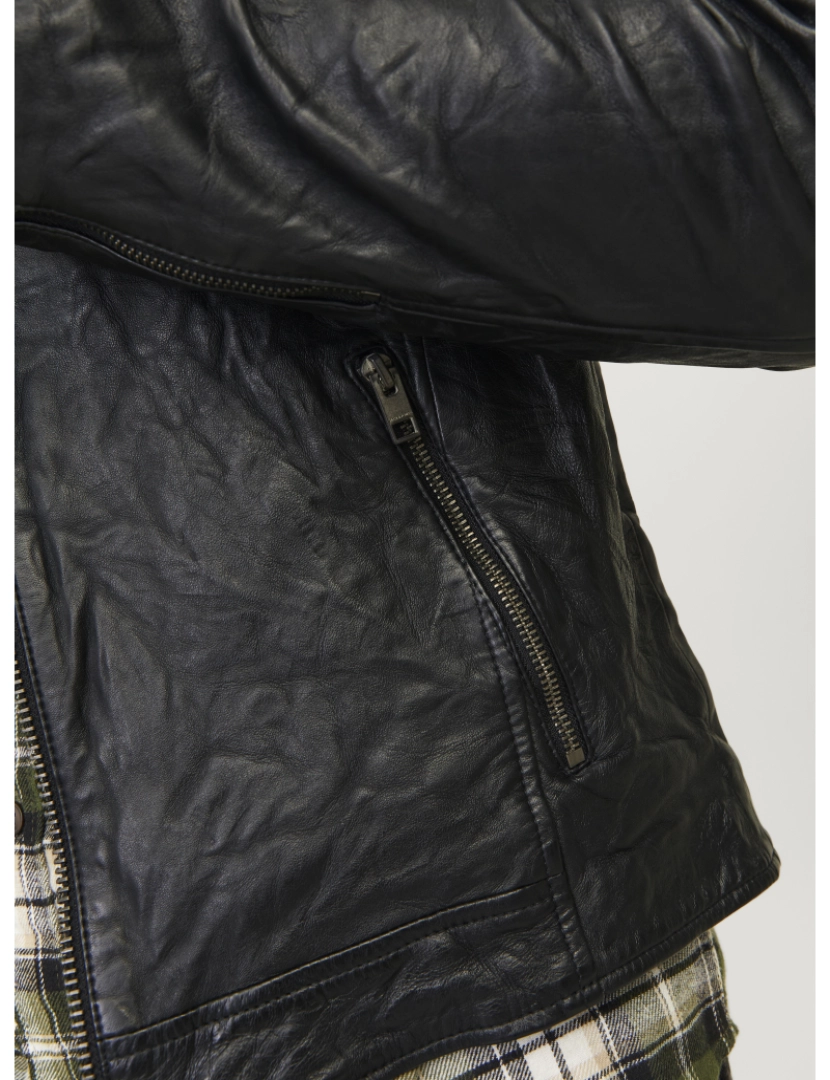 imagem de Jack & Jones Richard Leather Jacket Negro8