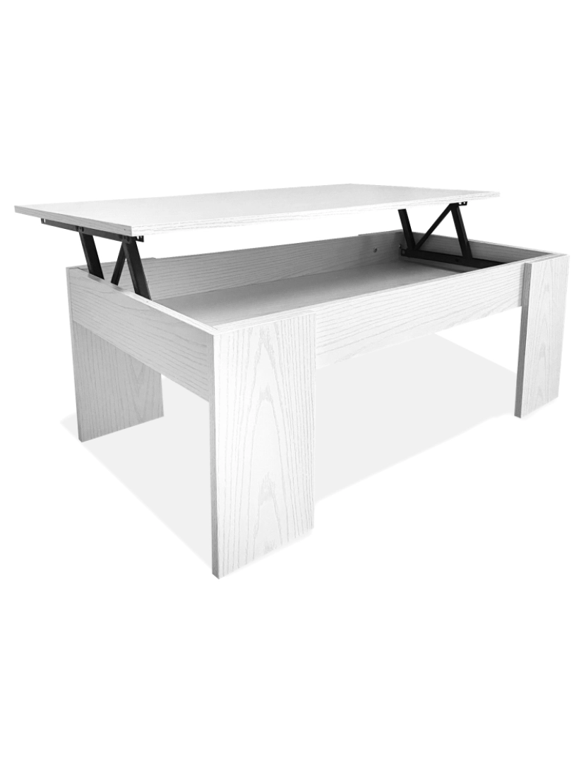 Nyana - Mesa de Centro Elevatória Nyana Home Artik White Resistente Fácil de Limpar Design Moderno