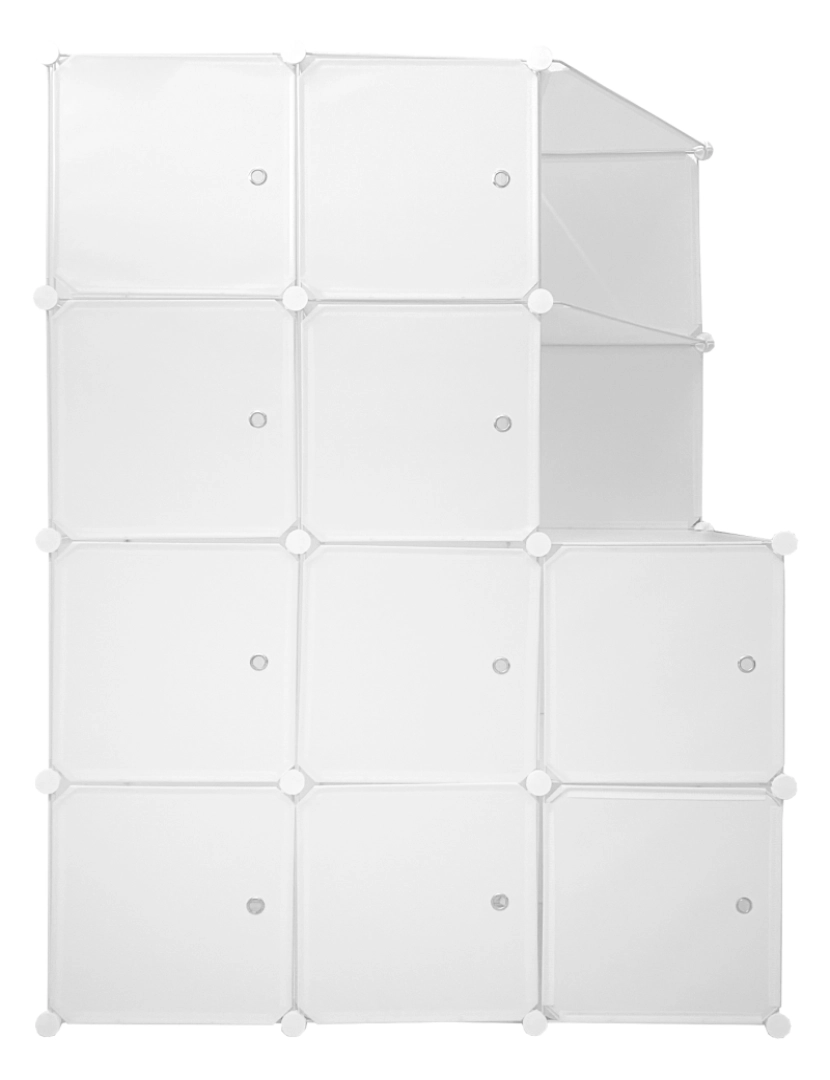 imagem de Guarda-roupa em cubo personalizável, caixa nyana home 10 cubes/portas, organização doméstica, cabideiro, sapateira, 147x110x47cm, branco2