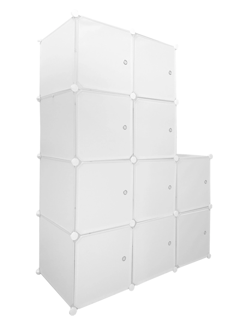 imagem de Guarda-roupa em cubo personalizável, caixa nyana home 10 cubes/portas, organização doméstica, cabideiro, sapateira, 147x110x47cm, branco3