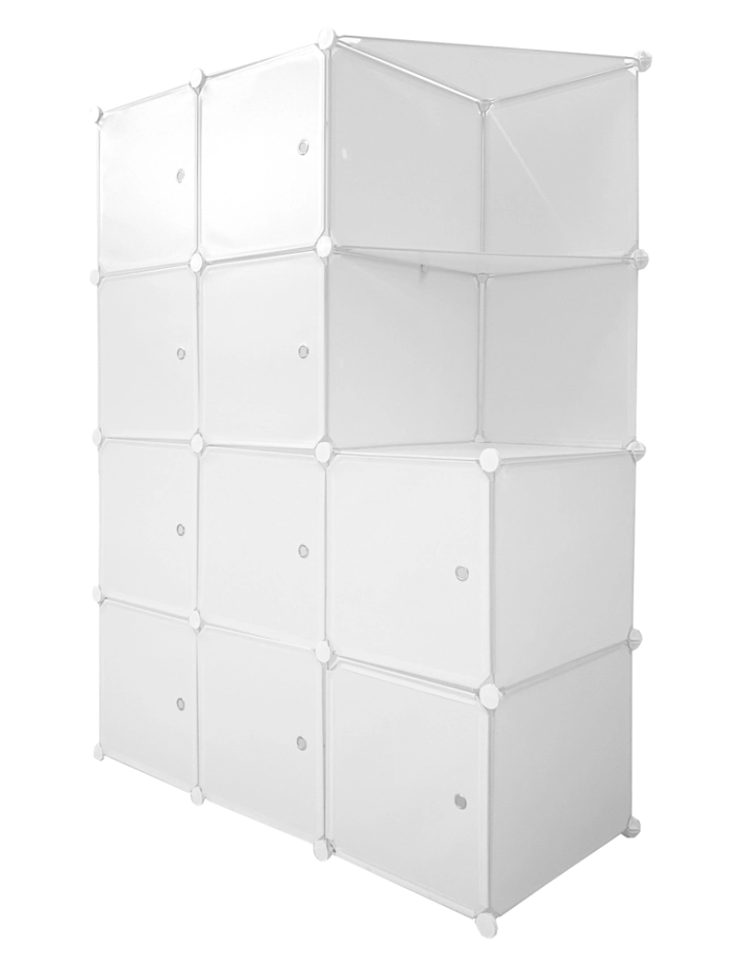 imagem de Guarda-roupa em cubo personalizável, caixa nyana home 10 cubes/portas, organização doméstica, cabideiro, sapateira, 147x110x47cm, branco4