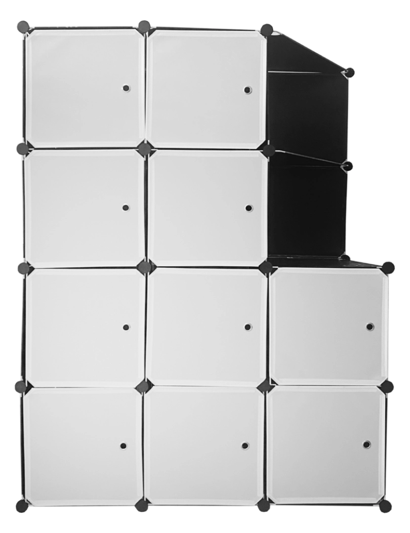 imagem de Guarda-roupa em cubo personalizável, caixa nyana home 10 cubes/portas, organização doméstica, cabideiro, sapateira, 147x110x47cm, preto2