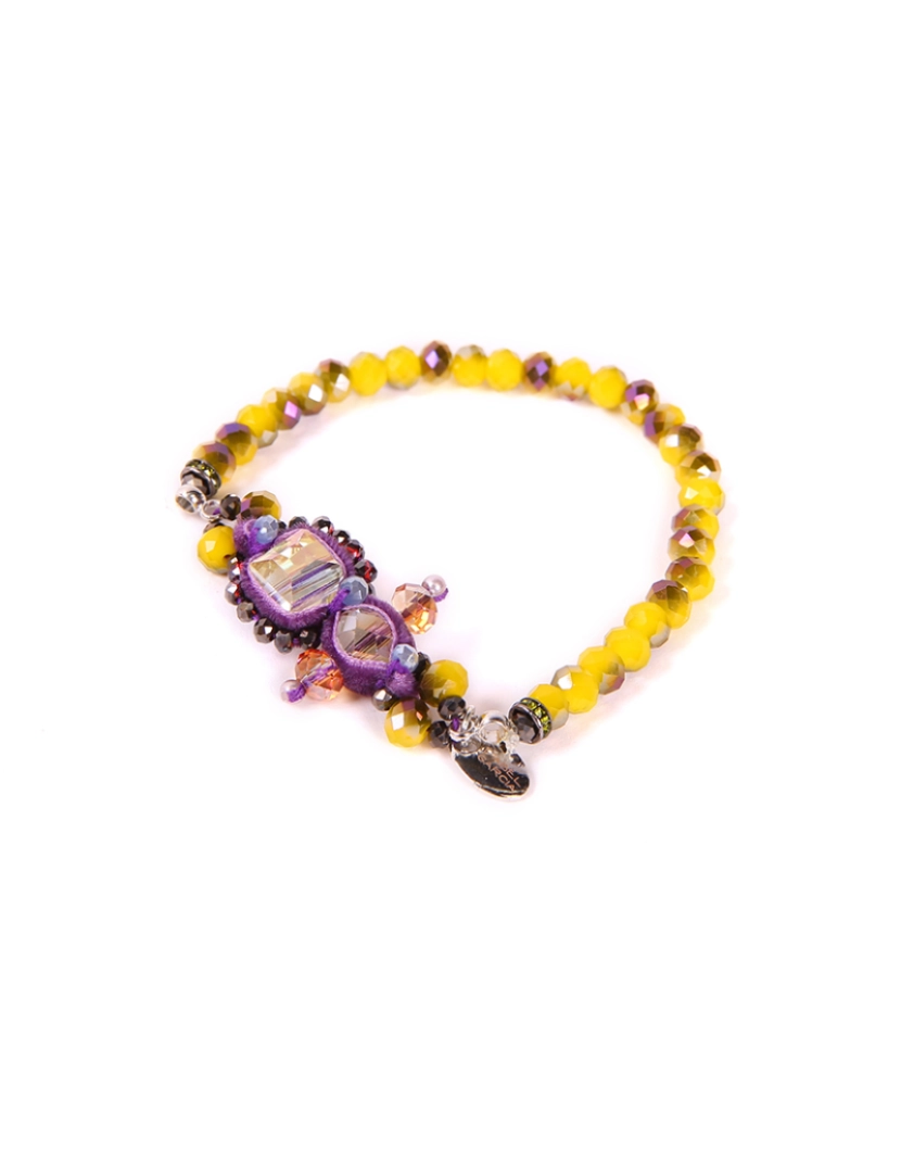 Isabel Garcia - Pulseira de Senhora Roxo e Amarelo