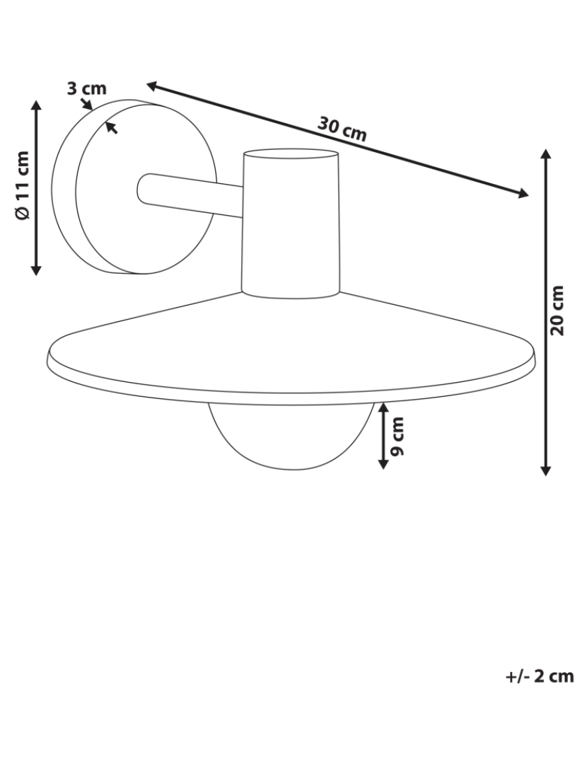 imagem de Candeeiro de parede em alumínio preto 20 cm para exterior de design moderno2