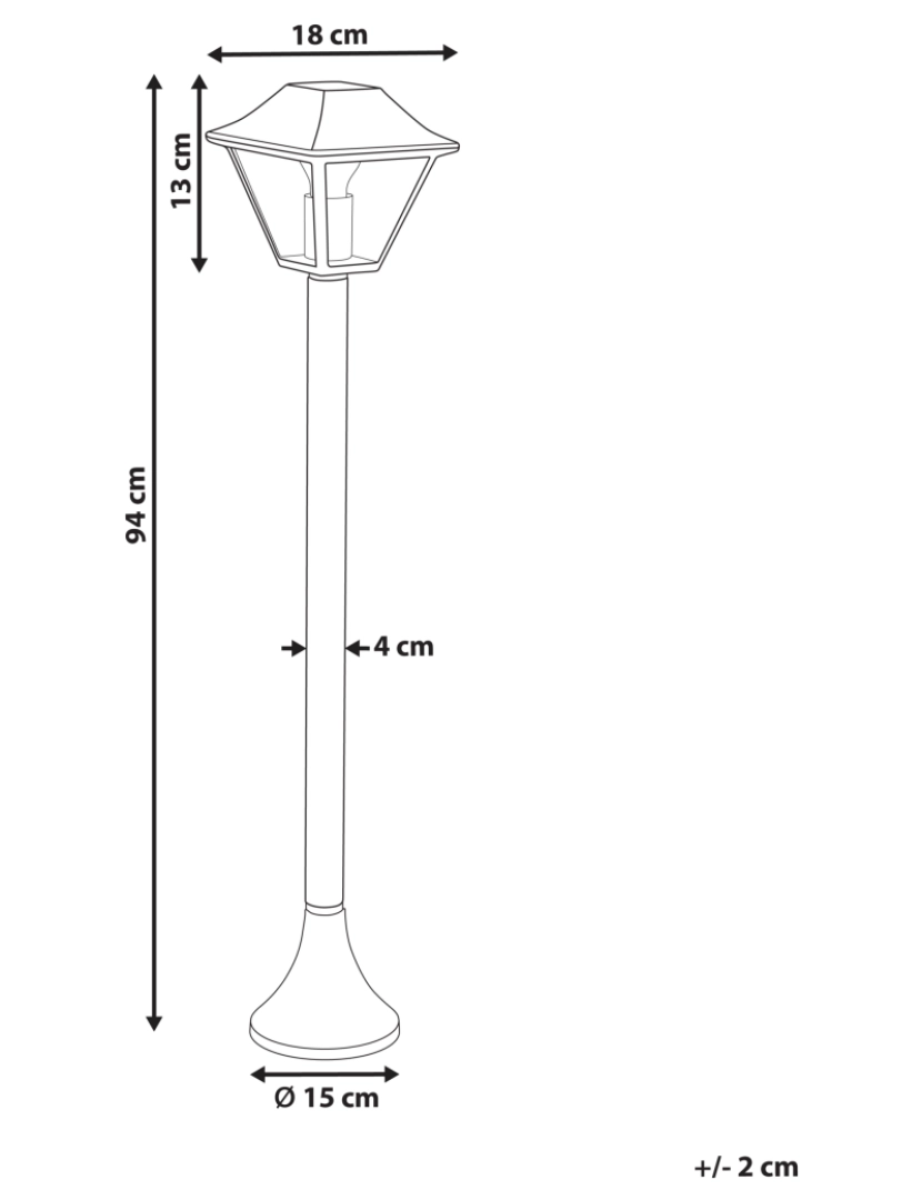 imagem de Candeeiro Bollard de jardim em alumínio preto 94 cm para exterior de design moderno2