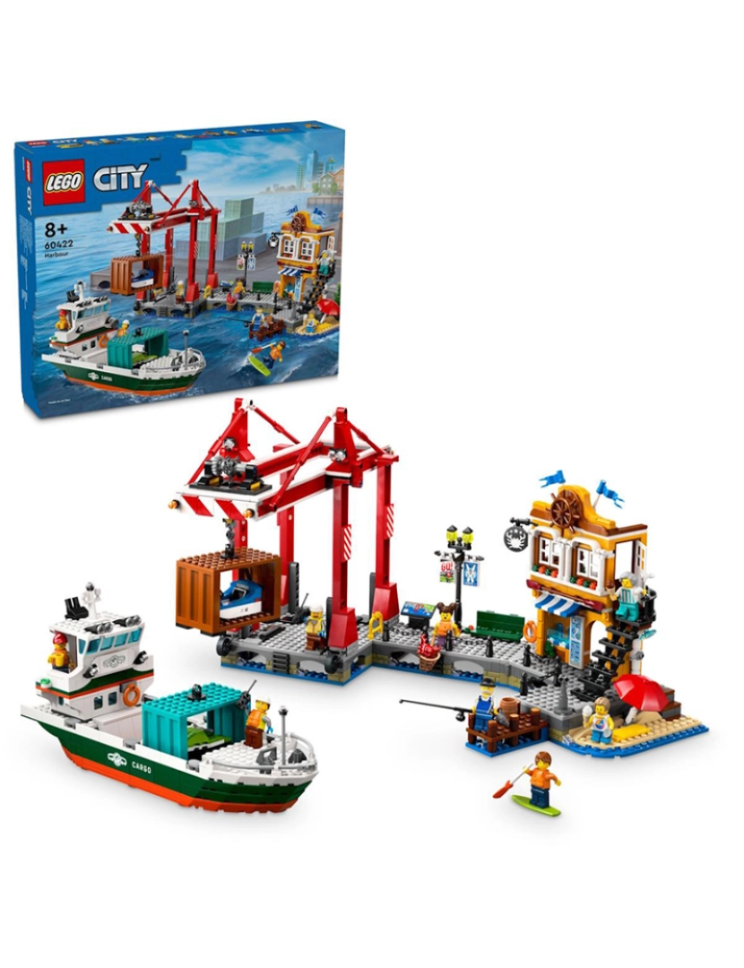 Lego - LEGO CITY PORTO MARÍTIMO NAVIO DE CARGA 60422