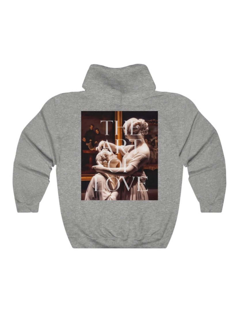 Rockinstone - Art of Love com estampa traseira com capuz CrewneckMoletom com capuz-S