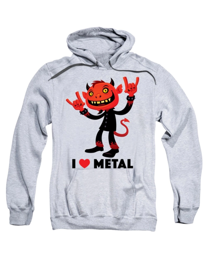 Rockinstone - Eu amo o moletom do diabo do metal CrewneckHoodie-S