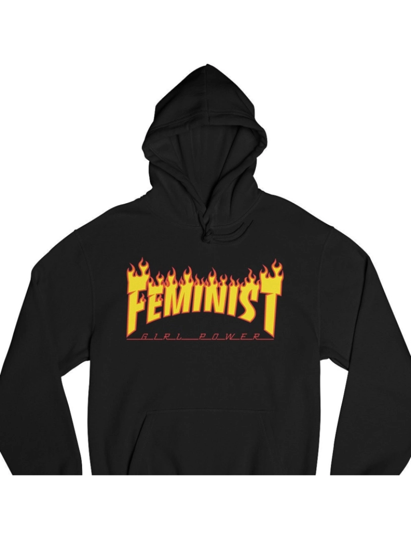 imagem de Moletom com capuz FEMINISTA, moletom com capuz feminismo CrewneckMoletom com capuz-S1