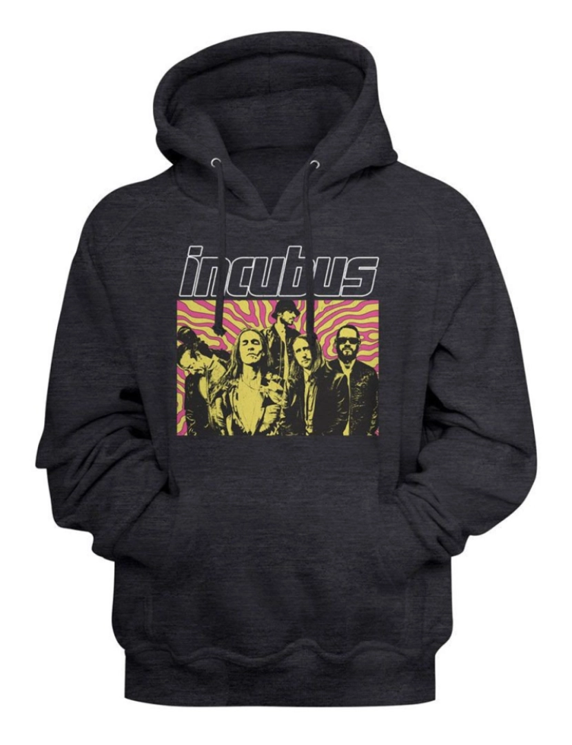 Rockinstone - Moletom com capuz Incubus Swirl Background Charcoal Heather Moletom CrewneckHoodie-S