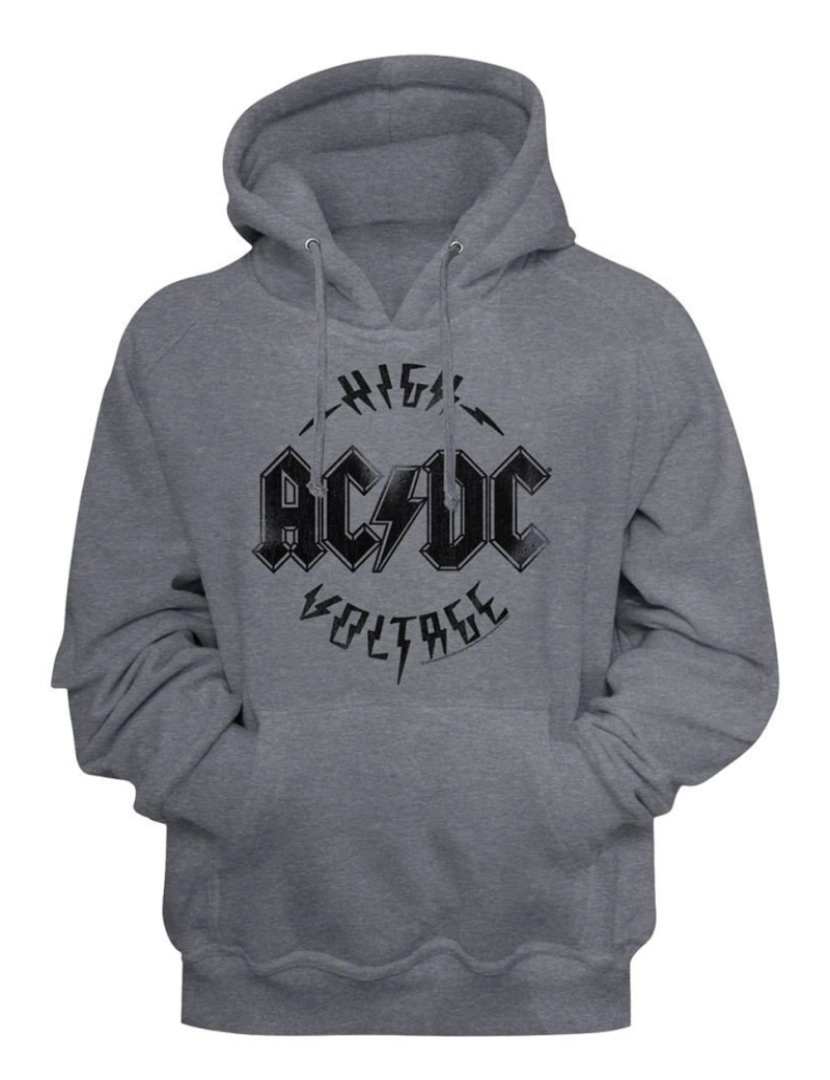 Rockinstone - Moletom com capuz adulto ACDC ACDCHV Gunmetal Heather CrewneckMoletom com capuz-S