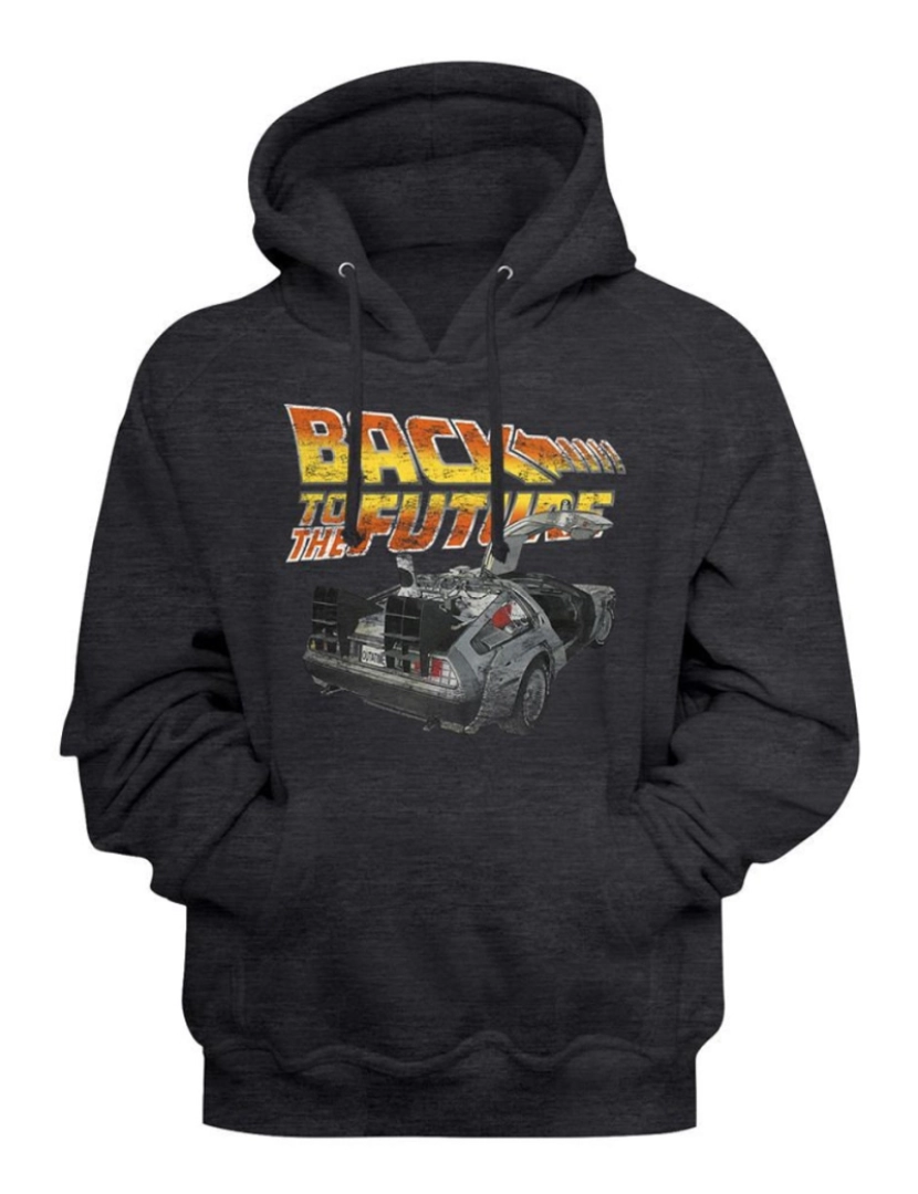 Rockinstone - De volta para o futuro BTF Car Charcoal Heather Adulto pulôver com capuz moletom CrewneckHoodie moletom-S