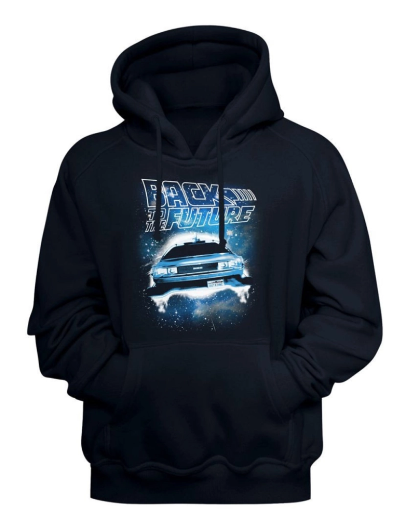 Rockinstone - De volta para o futuro carro espacial marinho moletom com capuz adulto moletom CrewneckHoodie-S