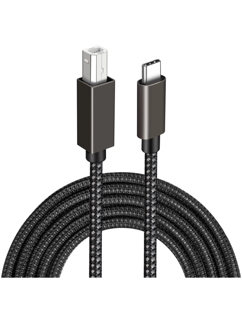 Inf - Cabo de impressora USB-B para USB-C Black 2 metros