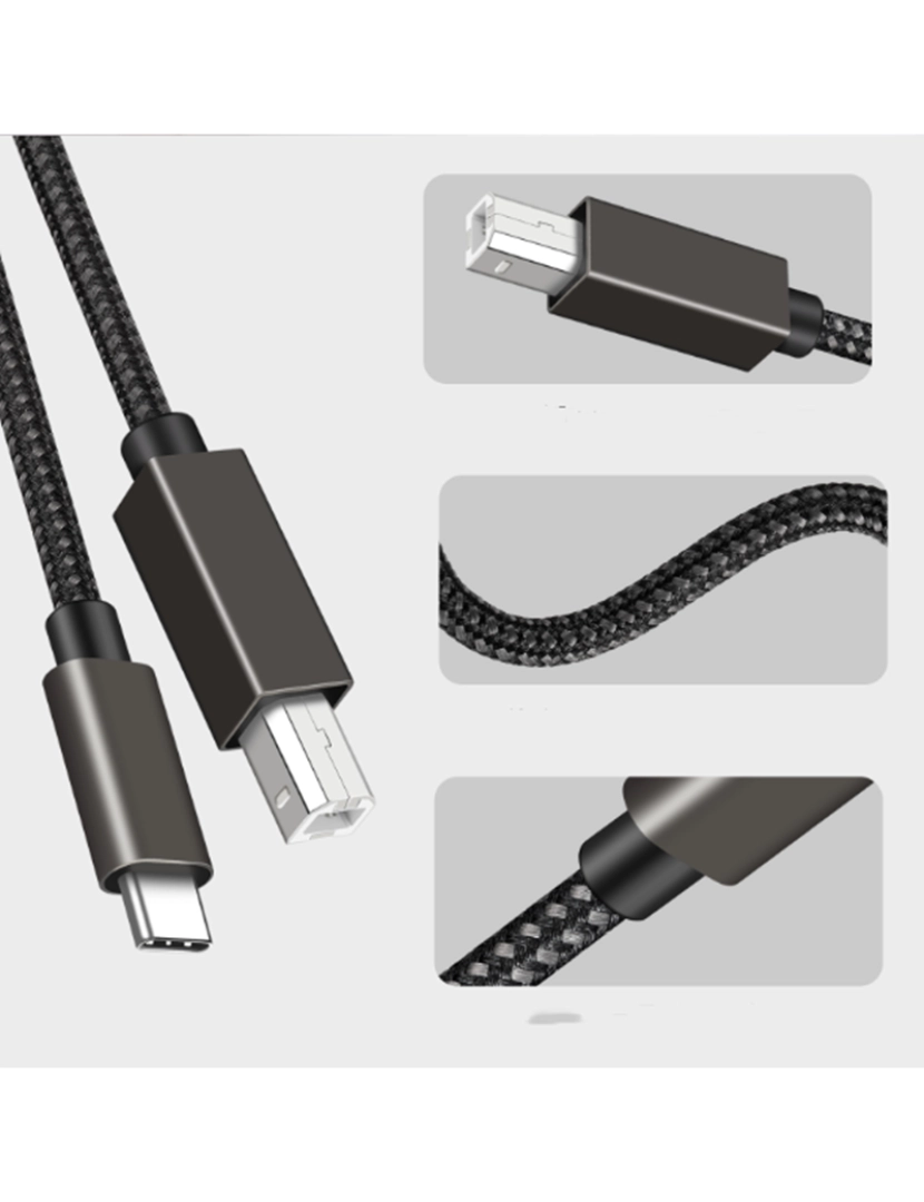 imagem de Cabo de impressora USB-B para USB-C Black 2 metros5