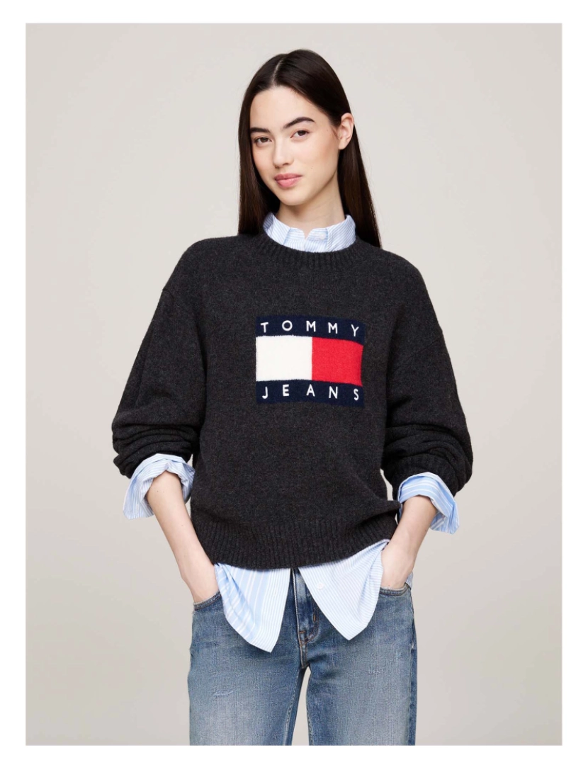 imagem de Tommy Jeans Sweater Tjw Melange Flag Swe2