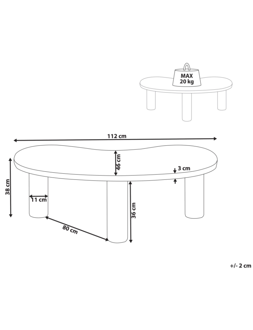 imagem de Mesa de centro em madeira compósita clara formato triangular estilo retro para sala de estar com acabamento folheado2