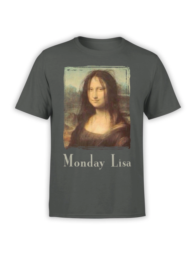 Rockinstone - Camisetas engraçadas unissex “Monday Lisa”-S