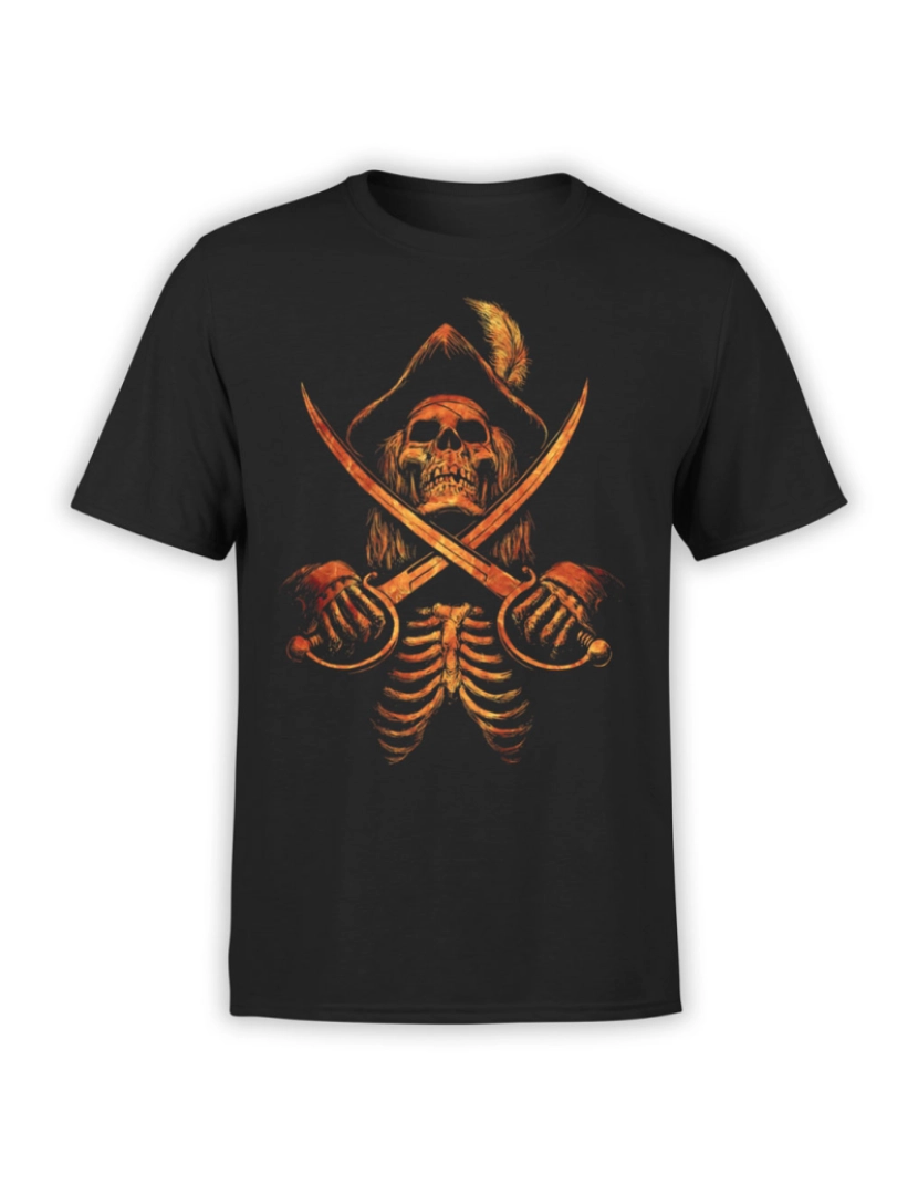 Rockinstone - Camiseta Pirata “Esqueleto Pirata”-S