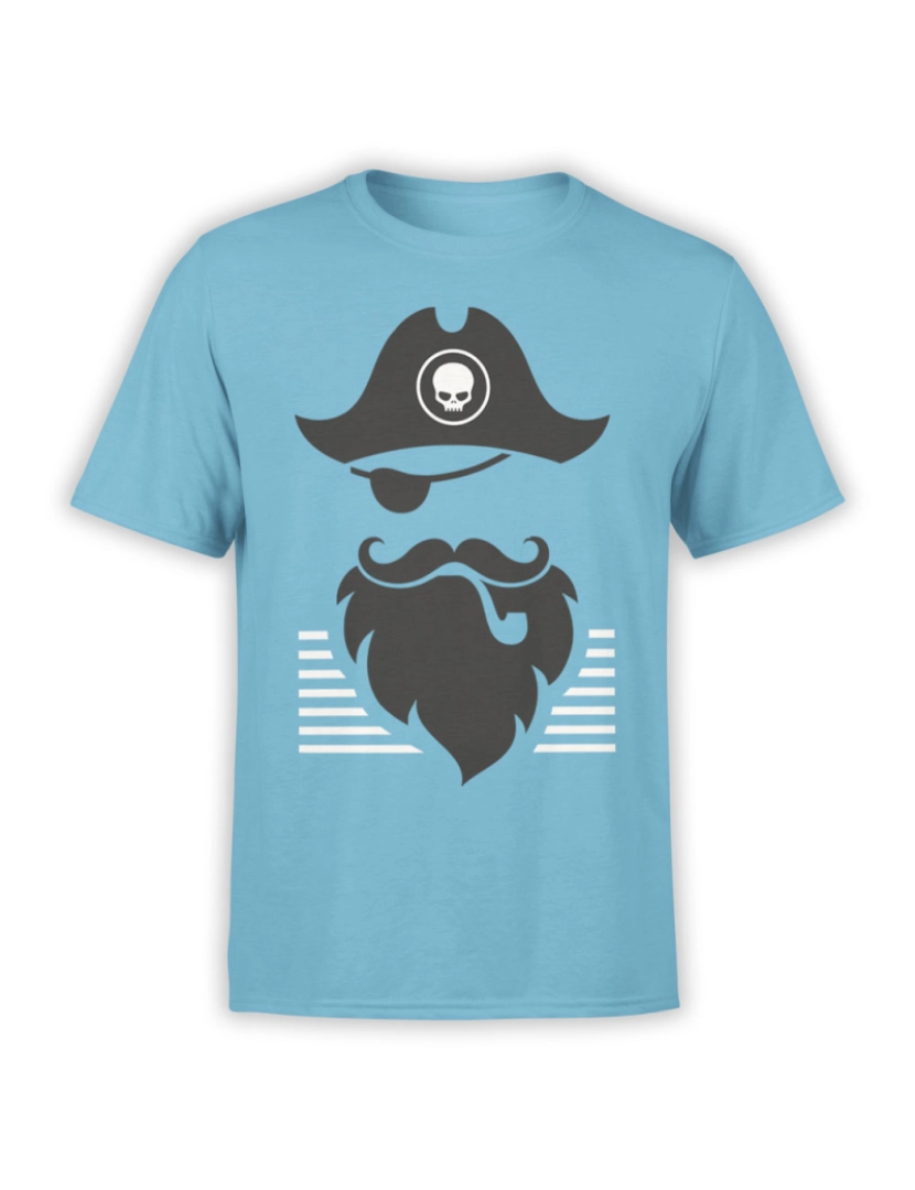 Rockinstone - Camisetas Pirata “Barba Pirata”-S