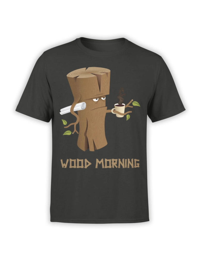 Rockinstone - Camisetas engraçadas “Wood Morning”-S