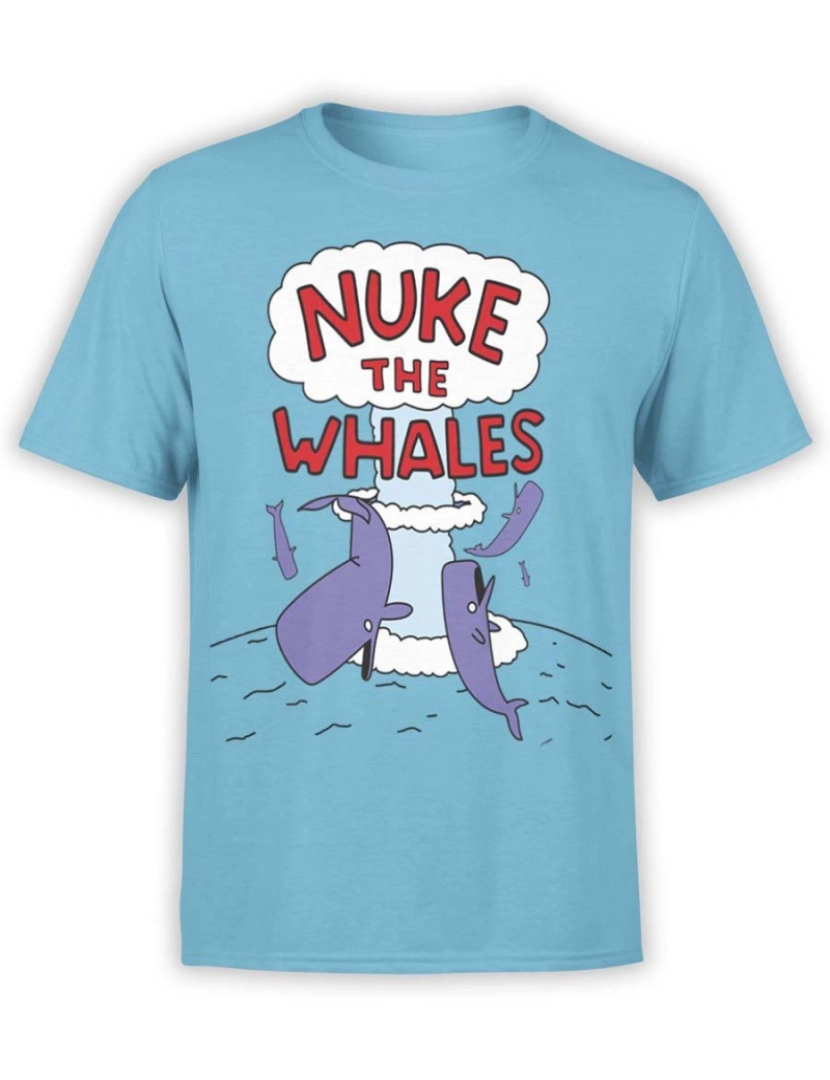 Rockinstone - Camisetas engraçadas “Nuke the Whales”-S