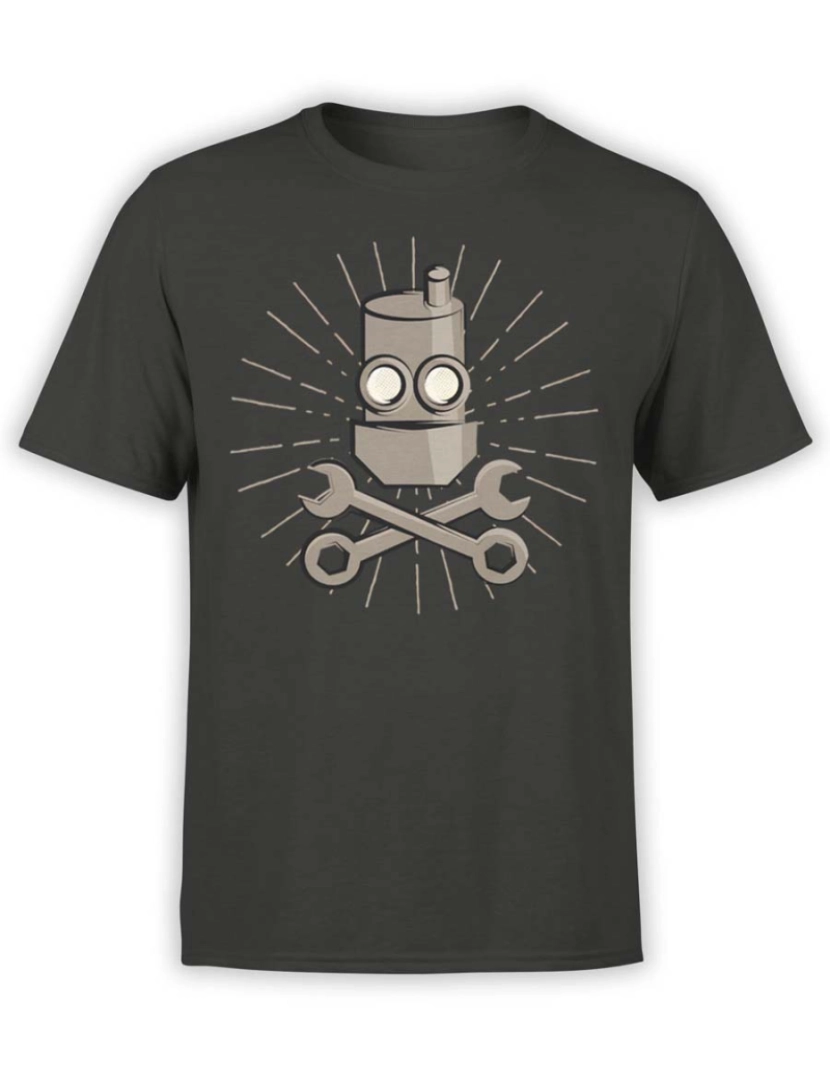 Rockinstone - Camisetas legais “Mech Roger”-S