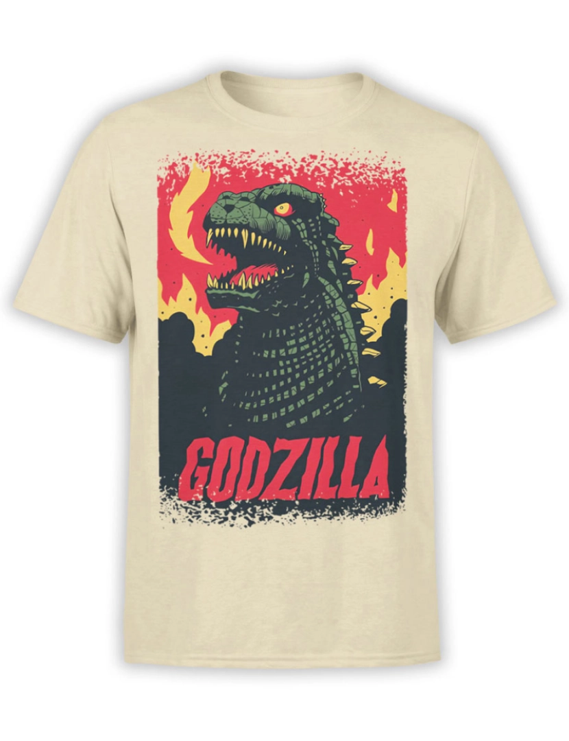 Rockinstone - Pôster retrô da camiseta Godzilla-S