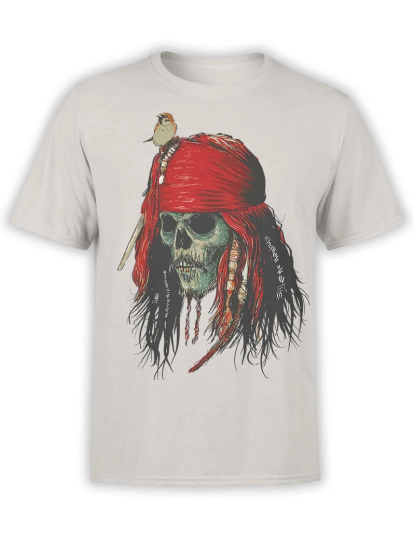 Rockinstone - Caveira de camiseta Piratas do Caribe-S