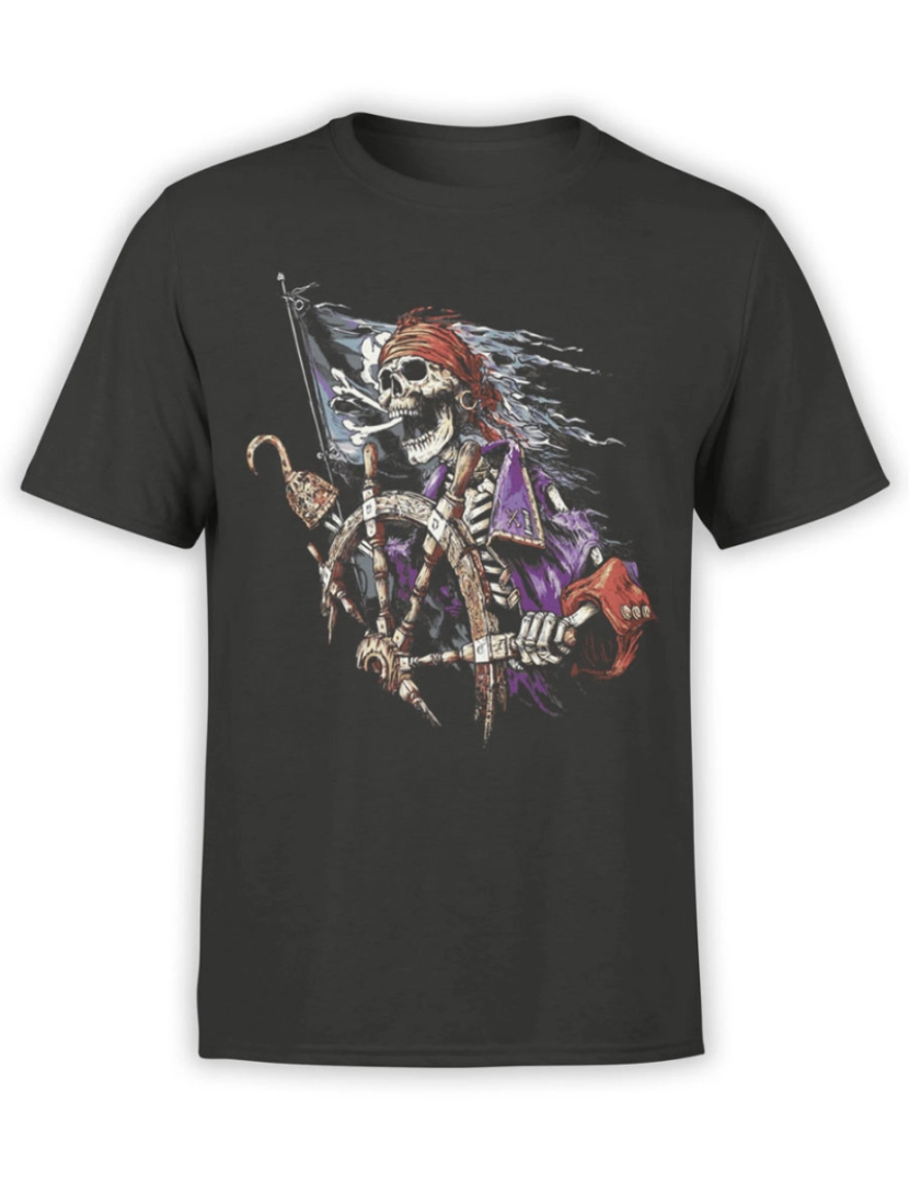 Rockinstone - Esqueleto de camiseta Piratas do Caribe-S