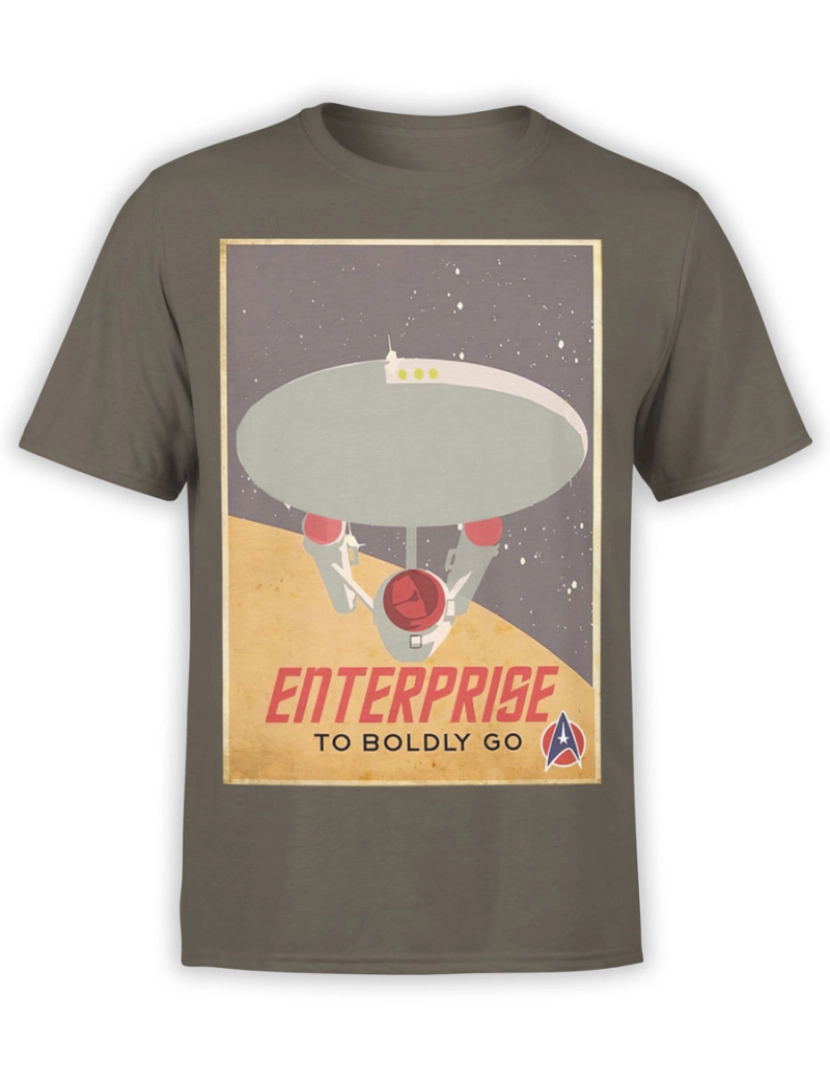 Rockinstone - Camiseta Star Trek Retro Enterprise-S