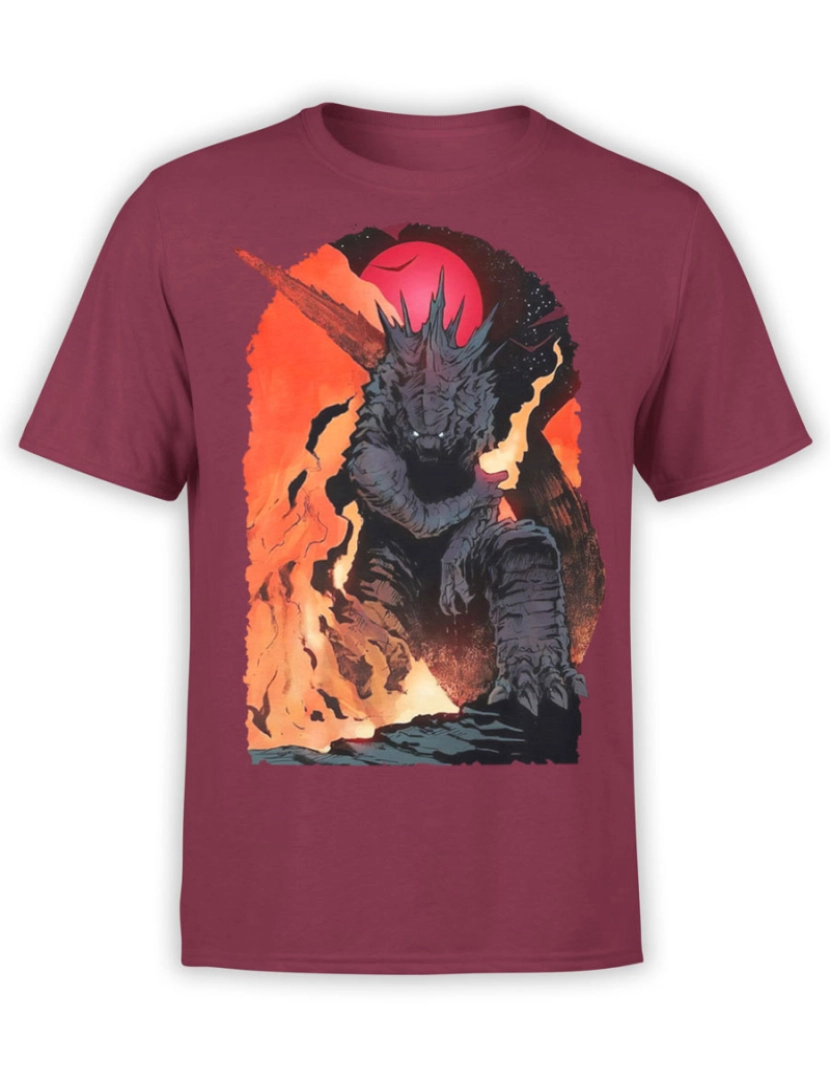 Rockinstone - Destruição da camiseta Godzilla-S