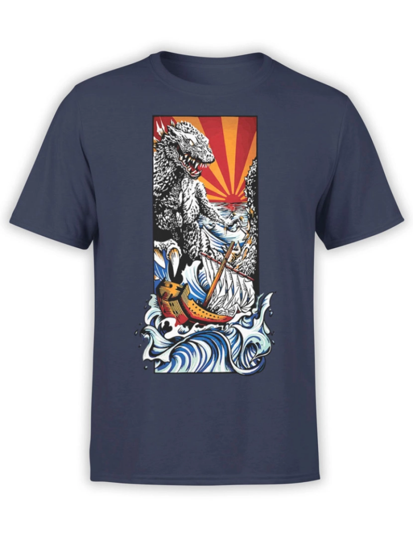 Rockinstone - Pôster da camiseta Godzilla-S