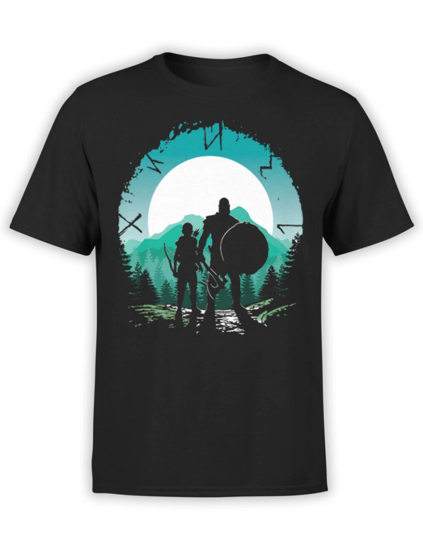 Rockinstone - Camiseta God of War Kratos e Filho-S