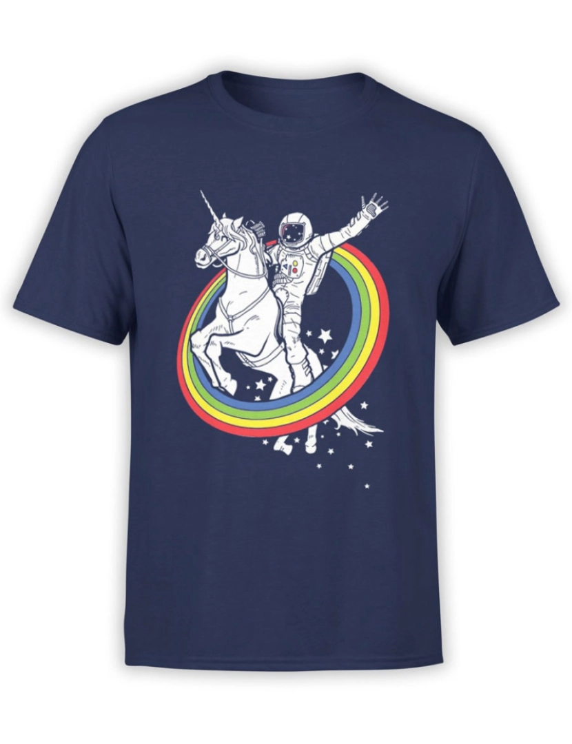 Rockinstone - Camiseta NASA AstroUnicorn Universo Camiseta-S