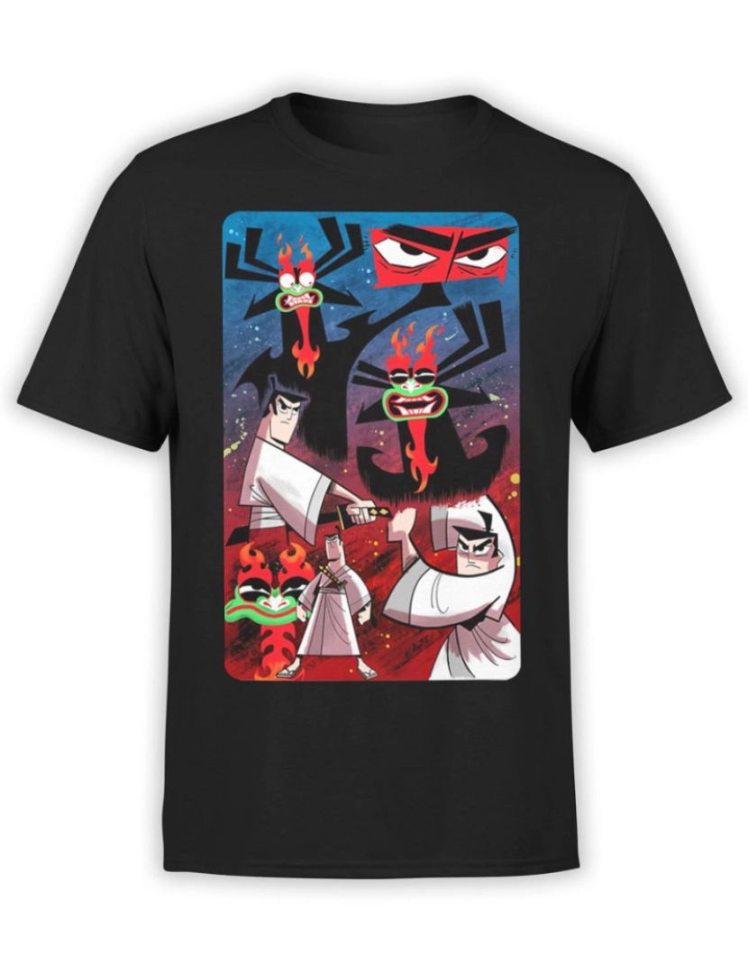 Rockinstone - Camiseta Samurai Jack Aku e Jack-S