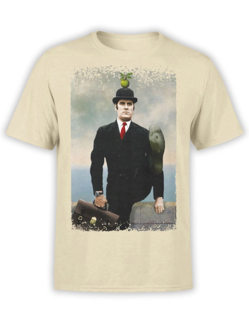 Rockinstone - Camiseta Magritte Apple Camiseta Monty Python-S