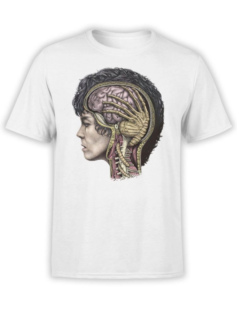 Rockinstone - Camiseta Cérebro Camiseta Alienígena-S