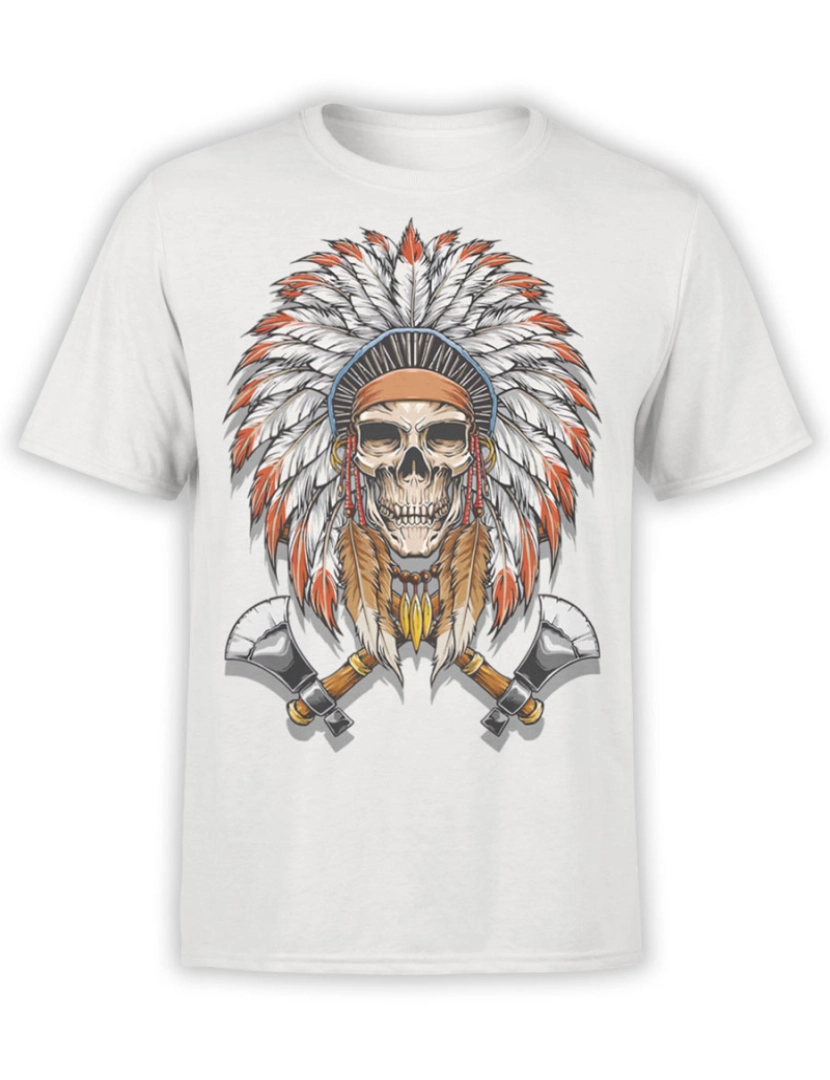 Rockinstone - Camiseta Caveira de Guerreiro Indiano-S