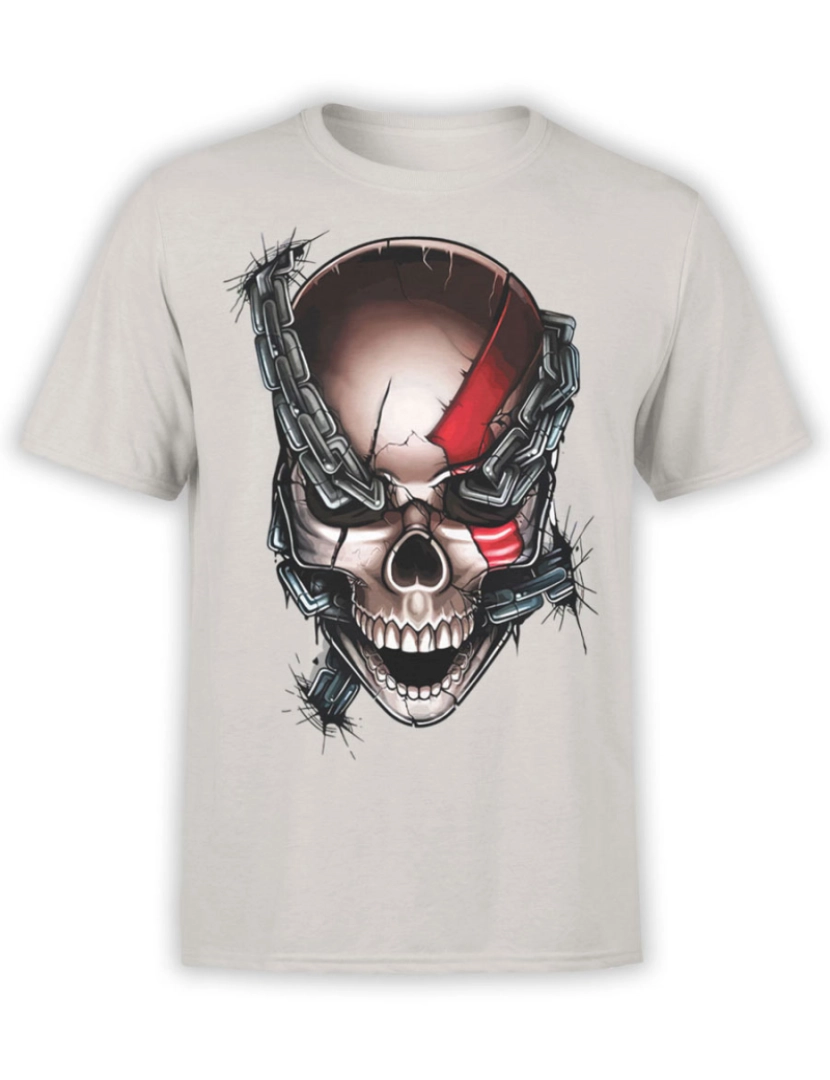 Rockinstone - Camiseta Caveira de God of War-S