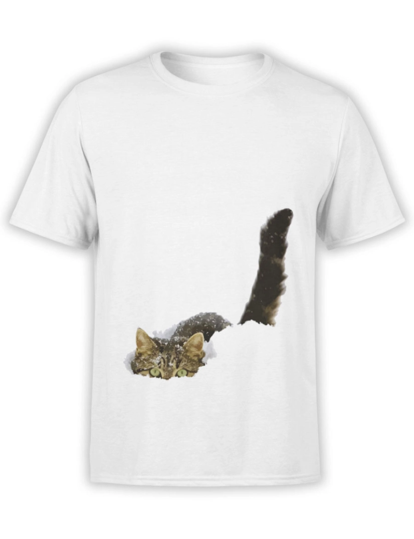 Rockinstone - Camiseta Gato na Neve-S