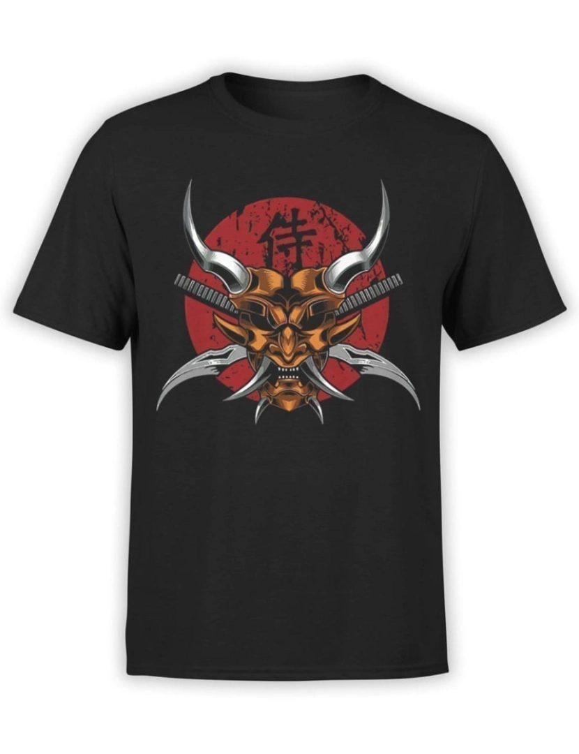 Rockinstone - Camiseta Máscara Samurai Assustadora-S