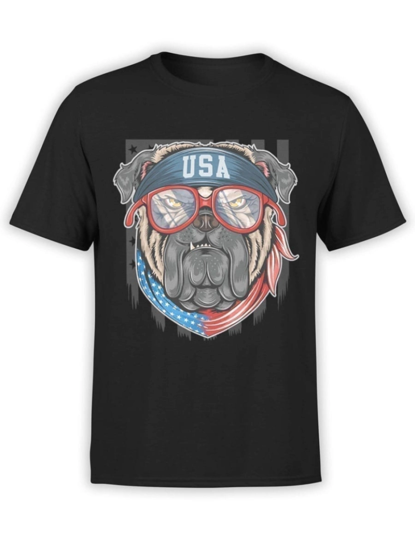 Rockinstone - Camiseta Pug Patriótica-S