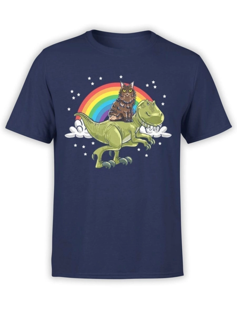 Rockinstone - Camiseta Gato e Dino-S