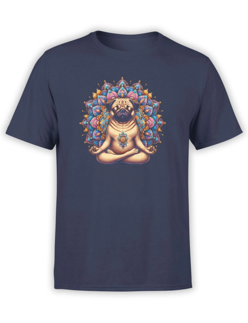 Rockinstone - Camiseta Pug Meditando-S