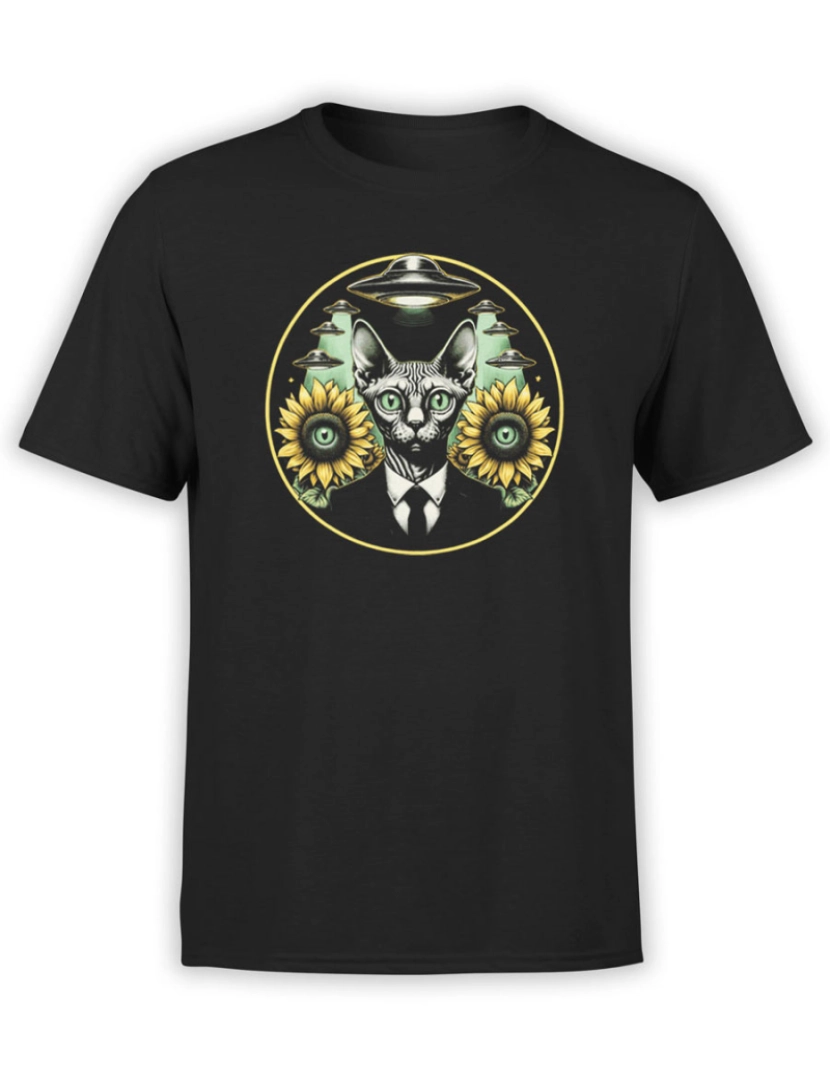 Rockinstone - Camiseta Gatos em Preto-S