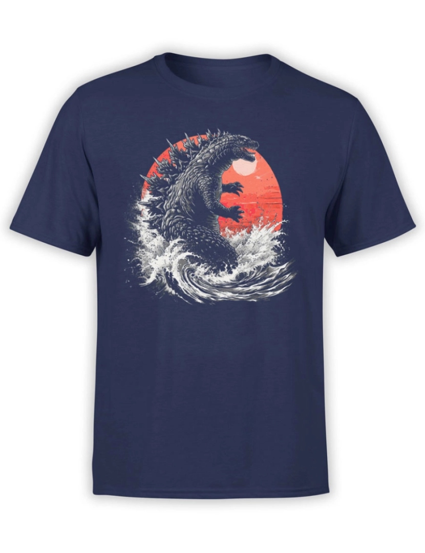 imagem de Camiseta Godzilla ao pôr do sol-S1